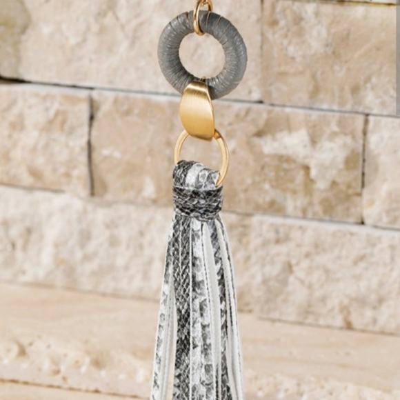Faux Leather Tassel Necklace - Picture 6 of 7